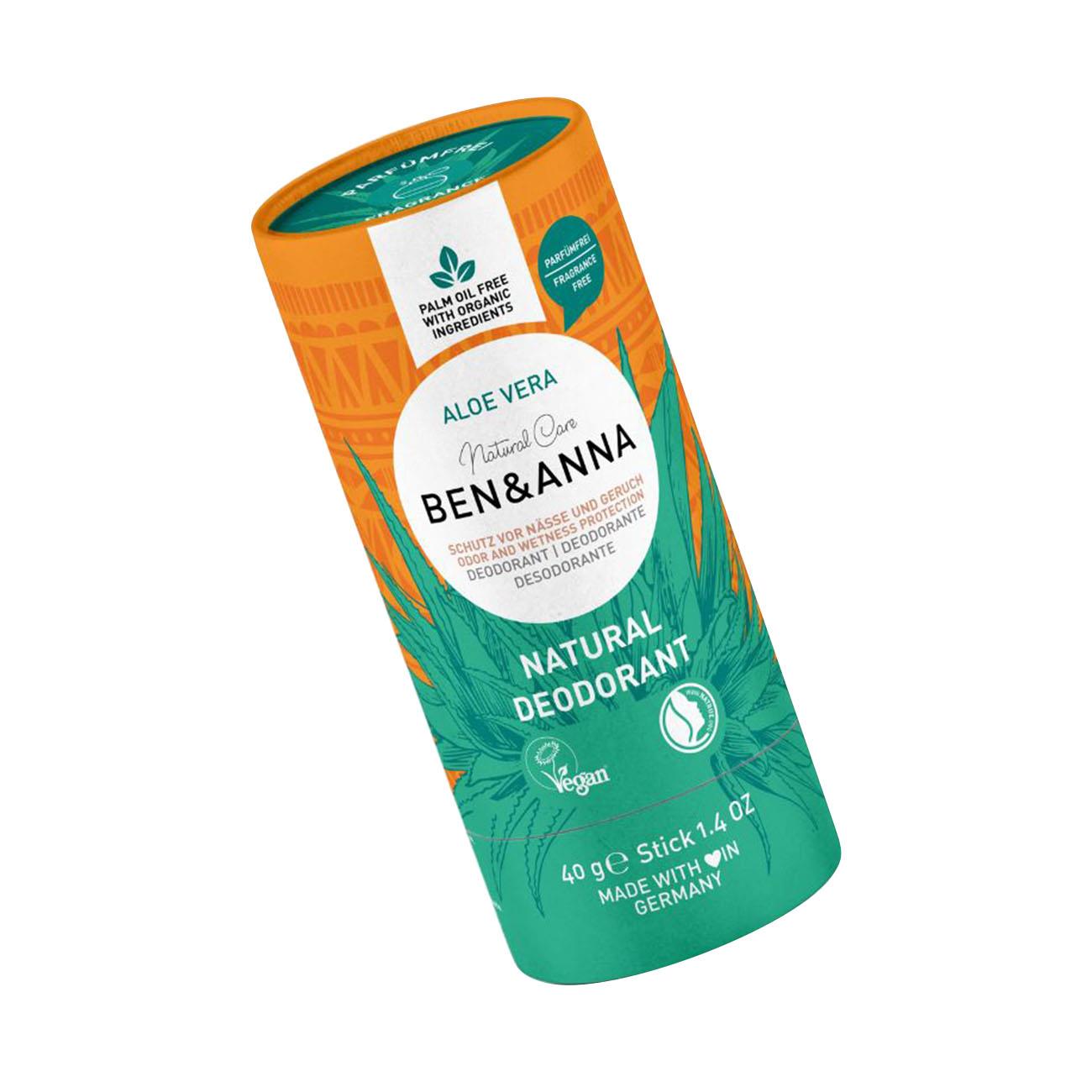 Aloe Vera Soda Deodorant Fragrance Free Paper Tube 40g