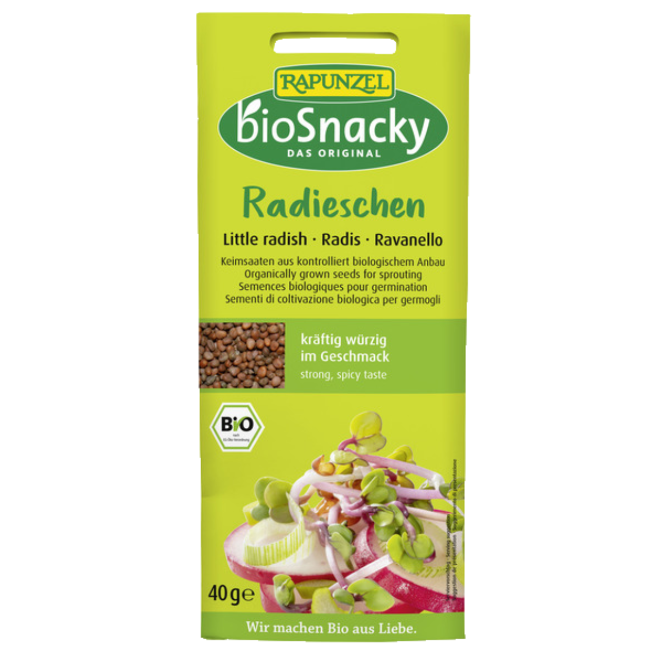 Organic BioSnacky Little Radish Sprouting Seeds 40g