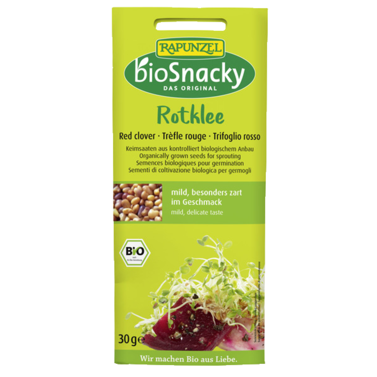 Organic BioSnacky Red Clover Sprouting Seeds 30g