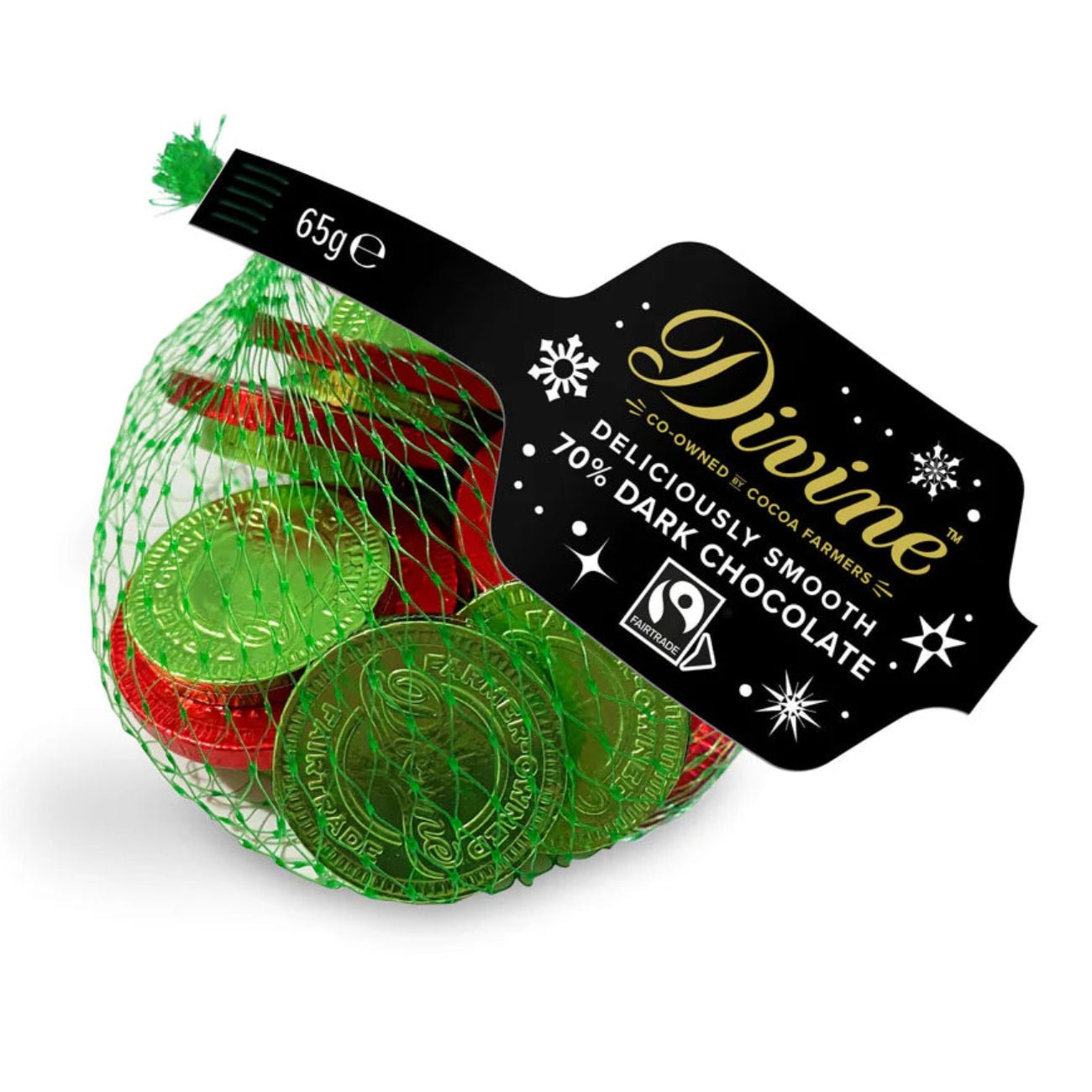 70% Dark Chocolate Coin Bag 65g - Divine Chocolate - Chocolates - Divine Chocolate