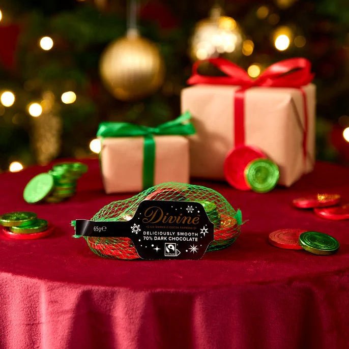 70% Dark Chocolate Coin Bag 65g - Divine Chocolate - Chocolates - Divine Chocolate