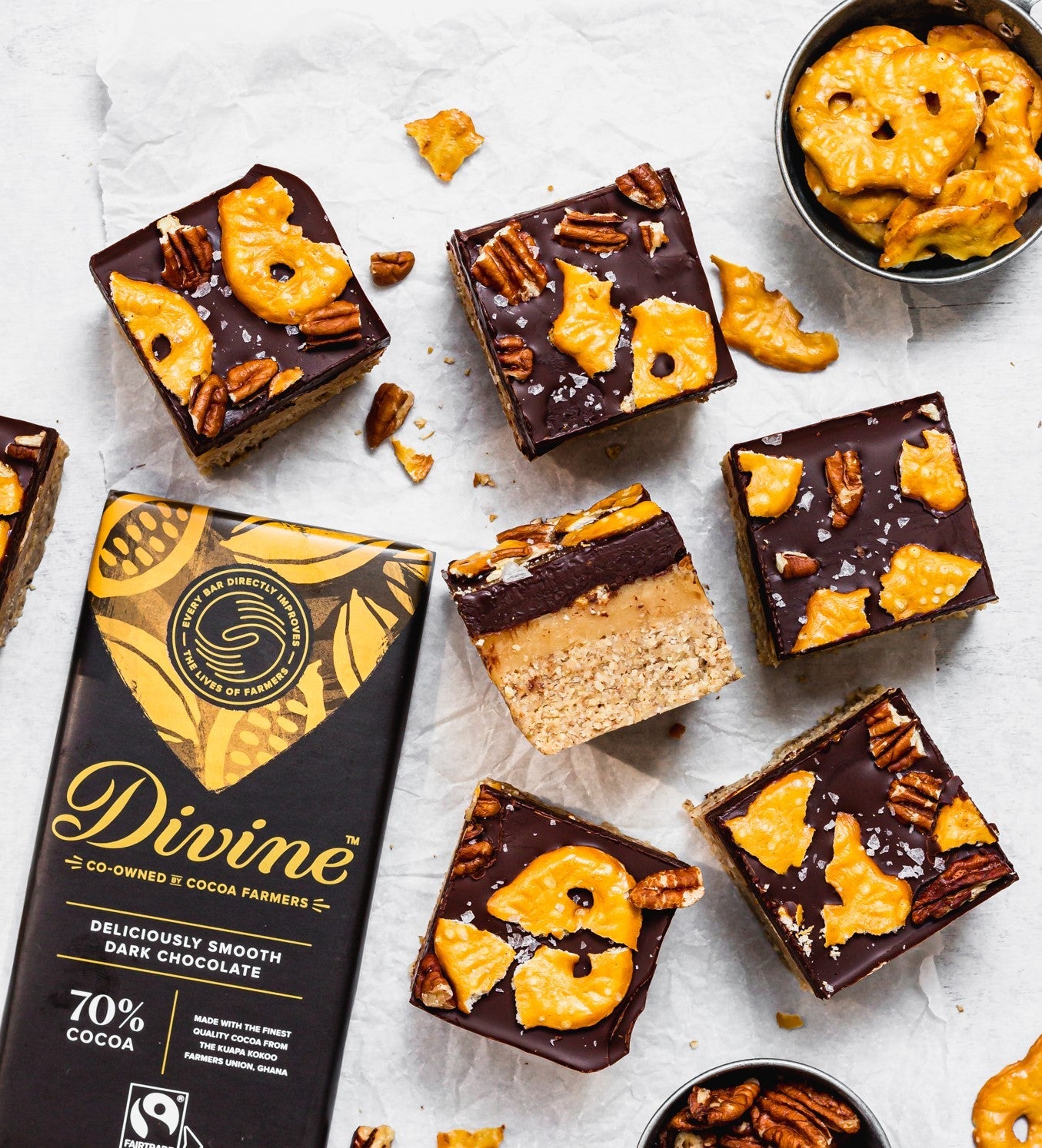 70% Dark Chocolate Ginger & Orange Bar 90g - Eco Natural Products - Divine Chocolate - Chocolate