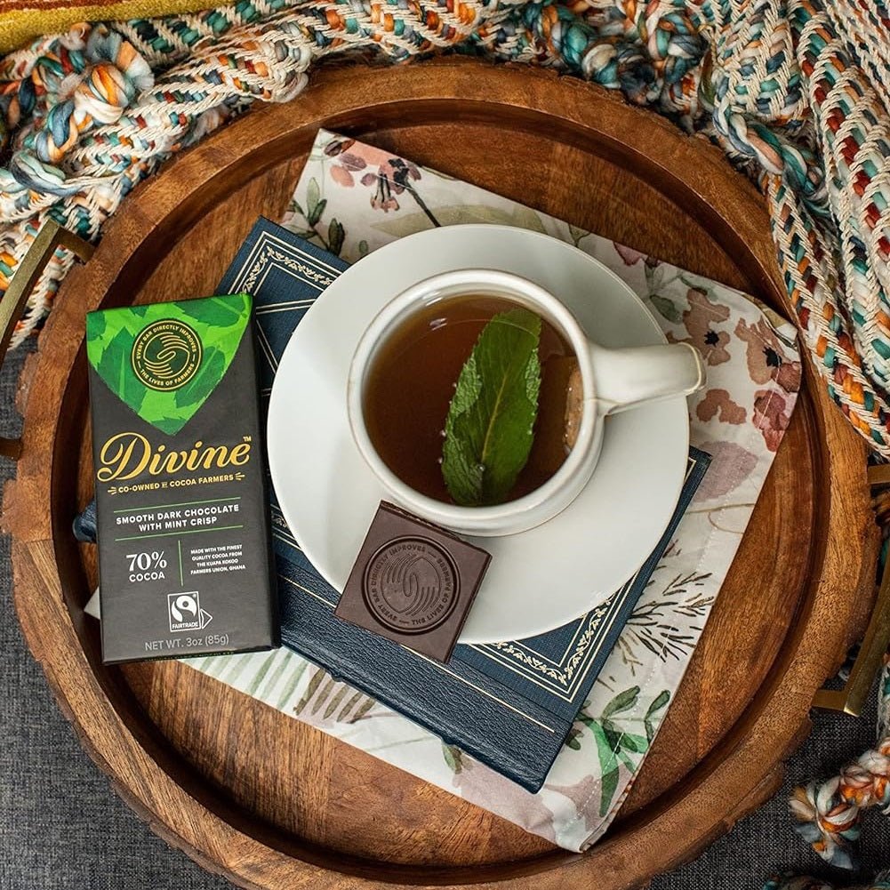 70% Dark Chocolate Mint Crisp Bar 90g - Divine Chocolate - Chocolate - Eco Natural Products