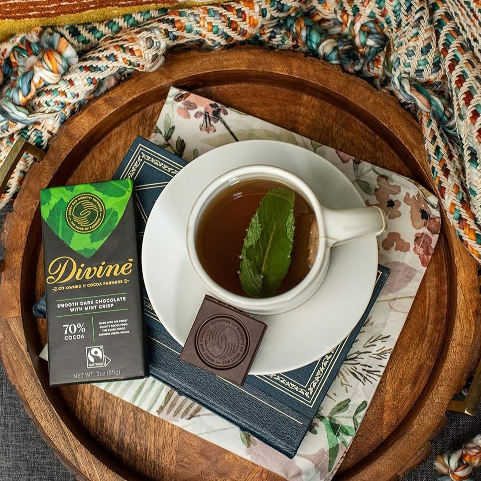 70% Dark Chocolate with Mint Bar 90g - Eco Natural Products - Divine Chocolate - Chocolate