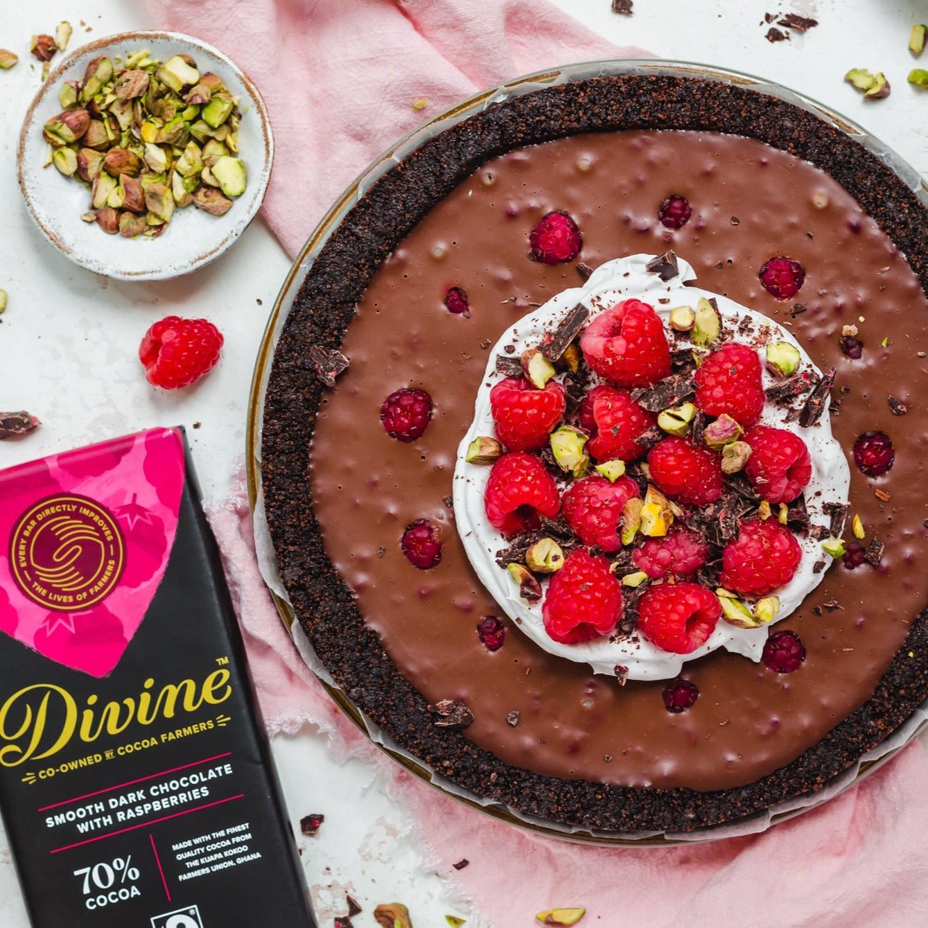 70% Dark Chocolate with Raspberries Bar 90g - Divine Chocolate - Chocolate - Eco Natural Products