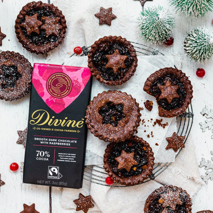 70% Dark Chocolate with Raspberries Bar 90g - Divine Chocolate - Chocolate - Eco Natural Products