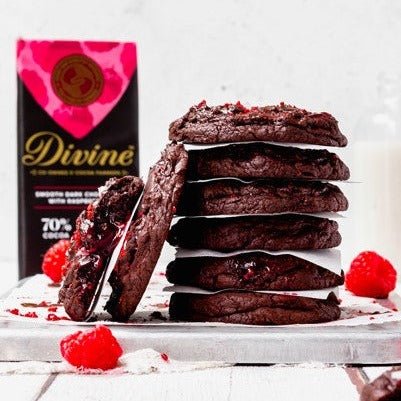 70% Dark Chocolate with Raspberries Bar 90g - Divine Chocolate - Chocolate - Eco Natural Products