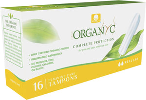 Organic Cotton Tampons Regular 16 per pack