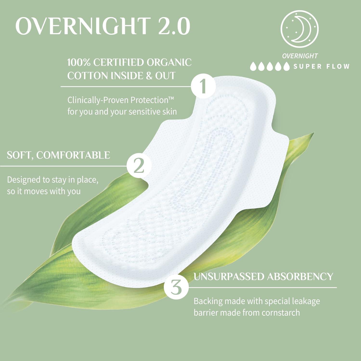 Organyc Organic Extra and Overnight Pads 7's