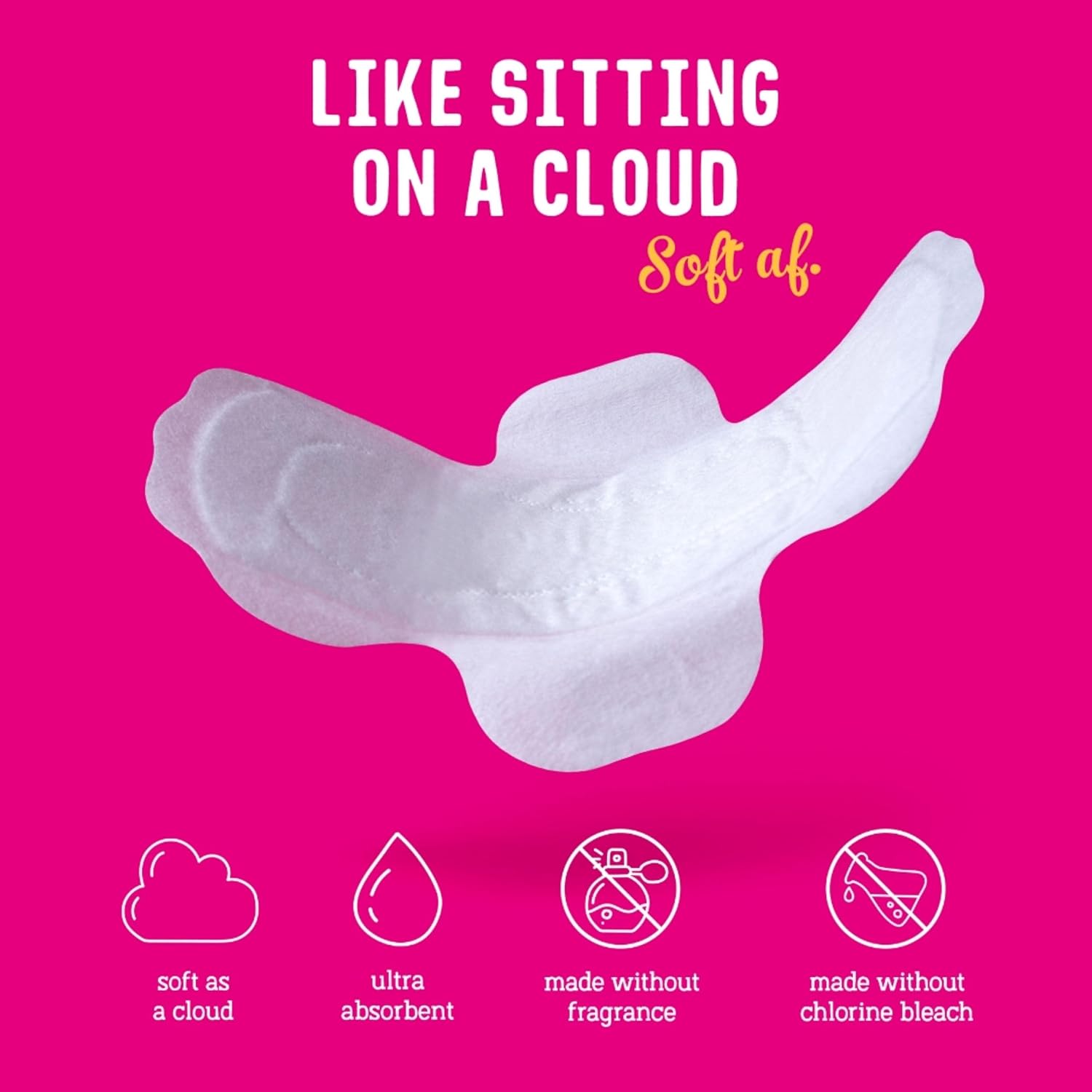 Bamboo Pads Winged & Ultra Thin 10 Day & 5 Night Pads - Here We Flo - Feminine Sanitary Supplies - Eco Natural Products soft as a cloud