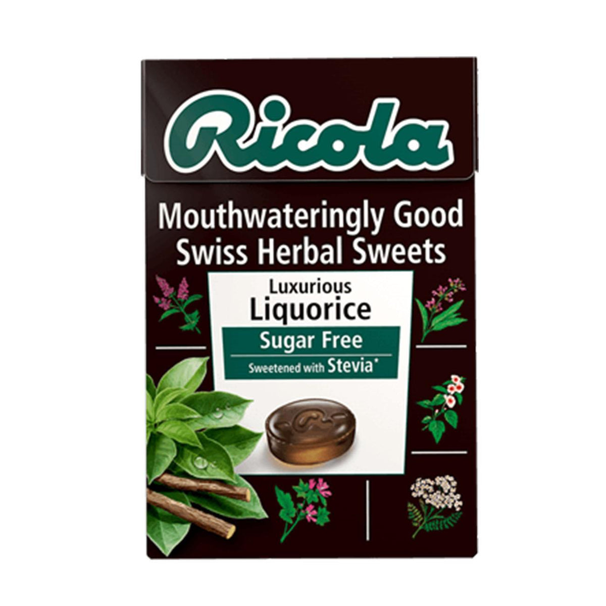 Liquorice Sugar Free with Stevia Swiss Herbal Sweets 45g