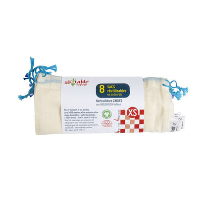 8 Cotton Bags XS GOTS Certified - Ah! Table! - Cotton Bag - Eco Natural Products