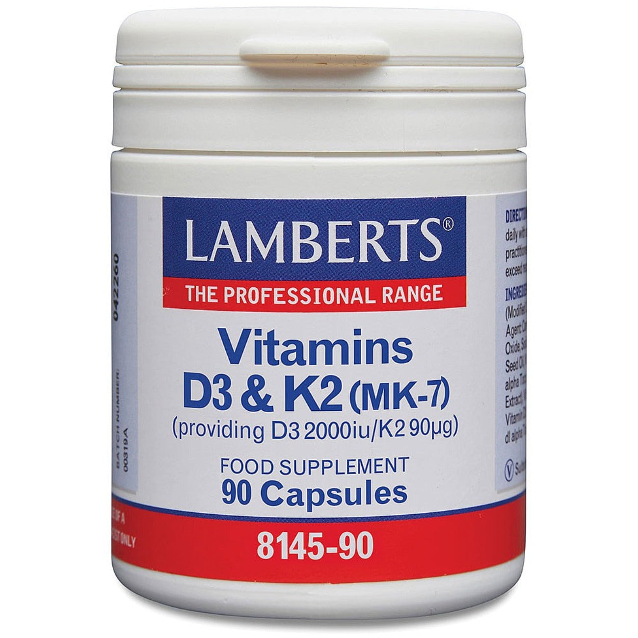 Vitamins D3(2000iu) and K2(90ug) 90 Capsules