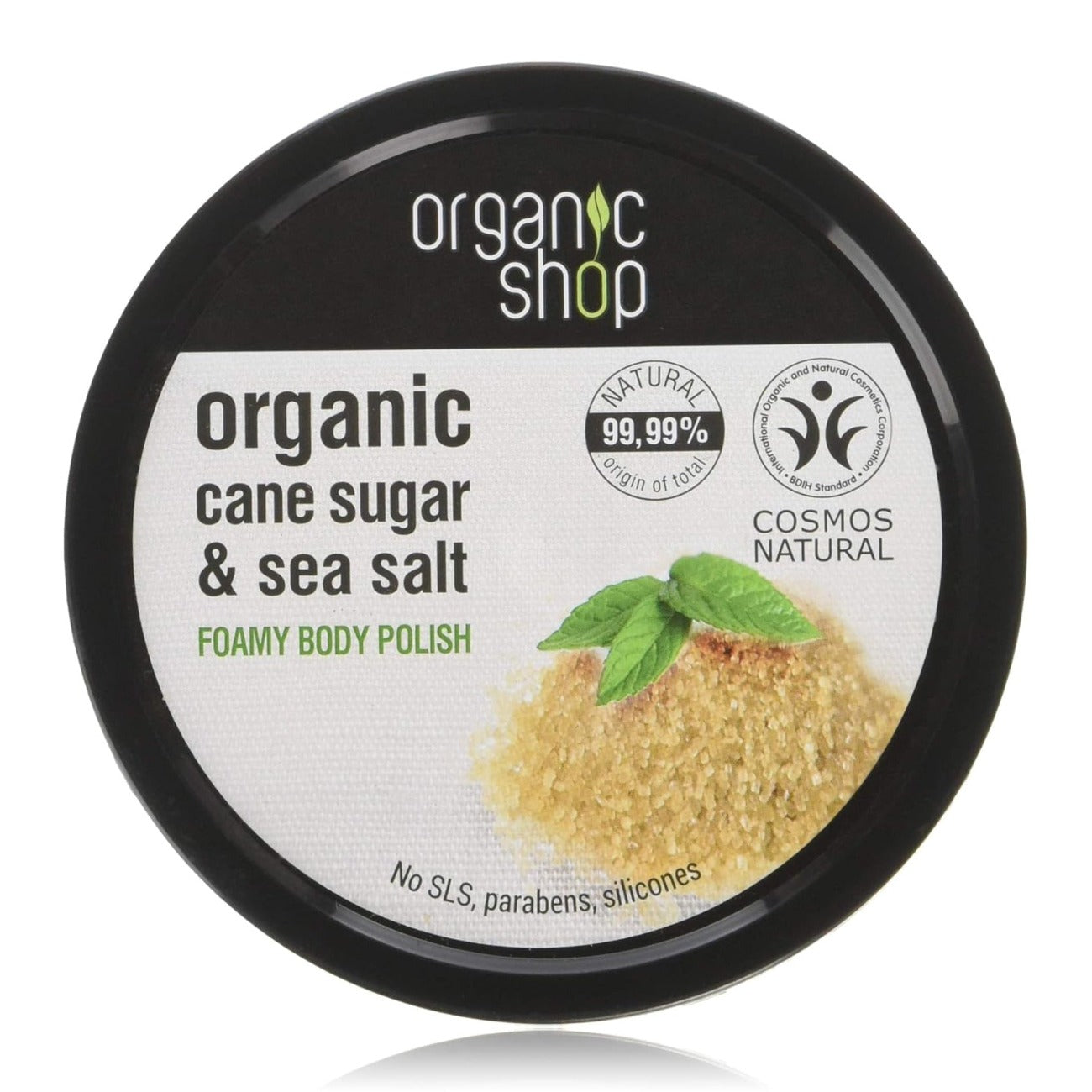 Organic Shop Foamy Body Polish Cane Sugar and Sea Salt 250ml