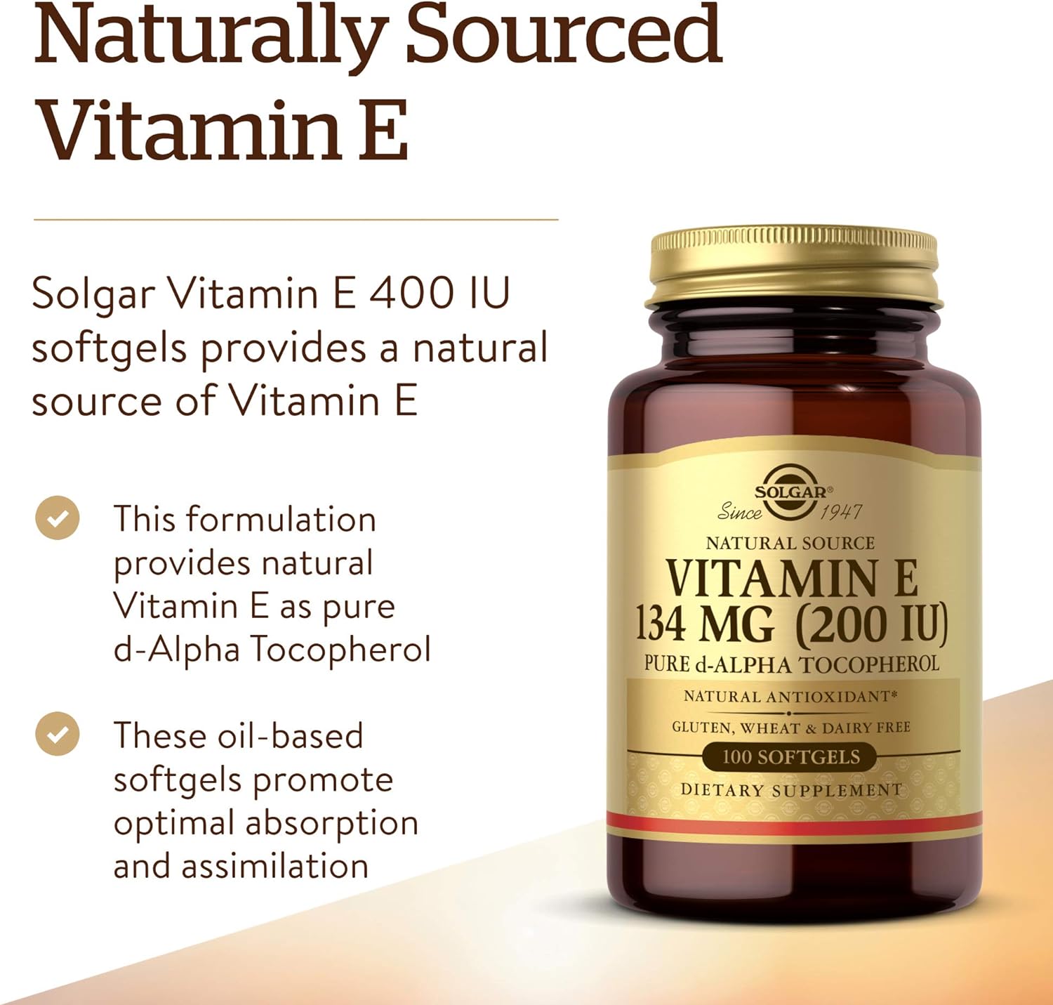 Vitamin E 134 mg (200 IU) - 50 Softgels