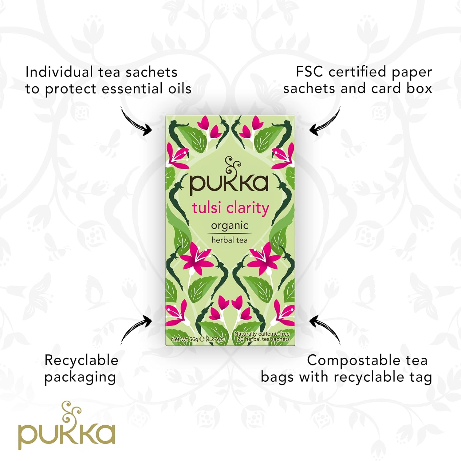 Tulsi Clarity Herbal Tea 20 Bags
