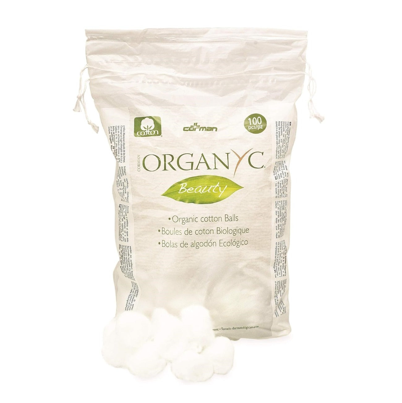 Cotton Balls 100 count 100% Cotton Peggable & Resealable Poly Bag, Case of  24