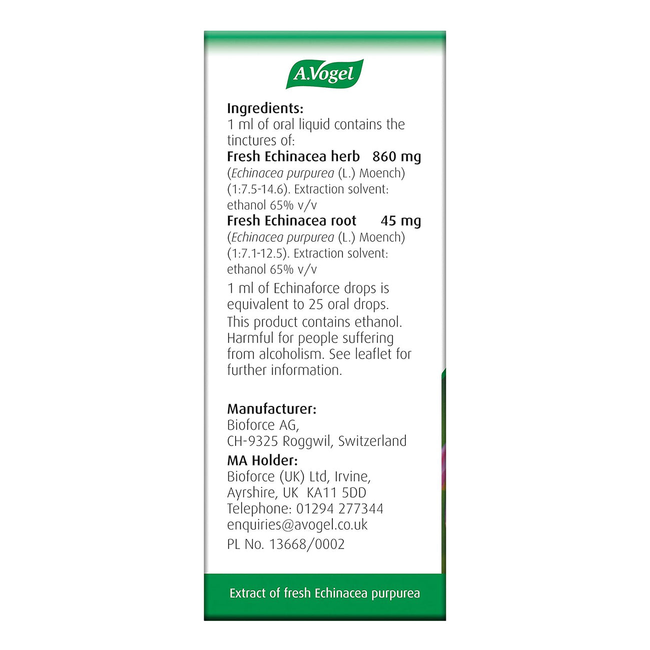 Echinaforce Drops 100ml - A. Vogel - Food Supplement - Eco Natural Products