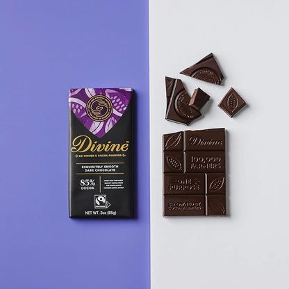 85% Dark Chocolate Bar 90g - Divine Chocolate - Chocolate - Eco Natural Products