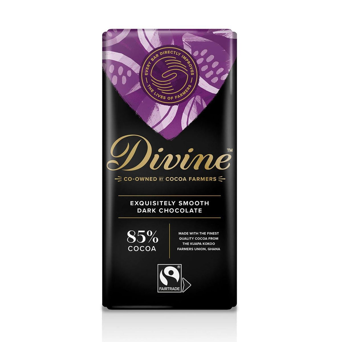 85% Dark Chocolate Bar 90g - Divine Chocolate - Chocolate - Eco Natural Products
