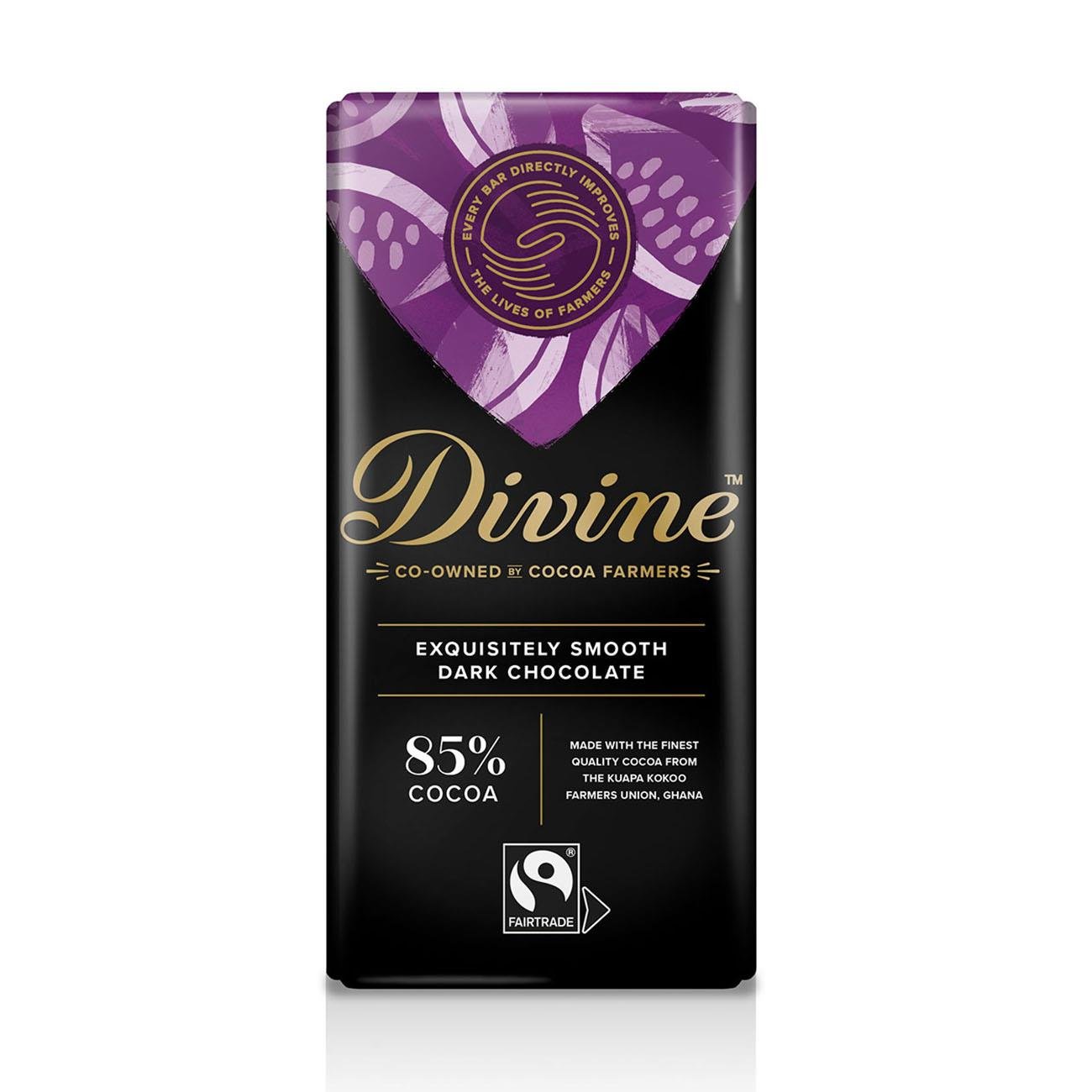 85% Dark Chocolate Bar 90g - Divine Chocolate - Chocolate - Eco Natural Products