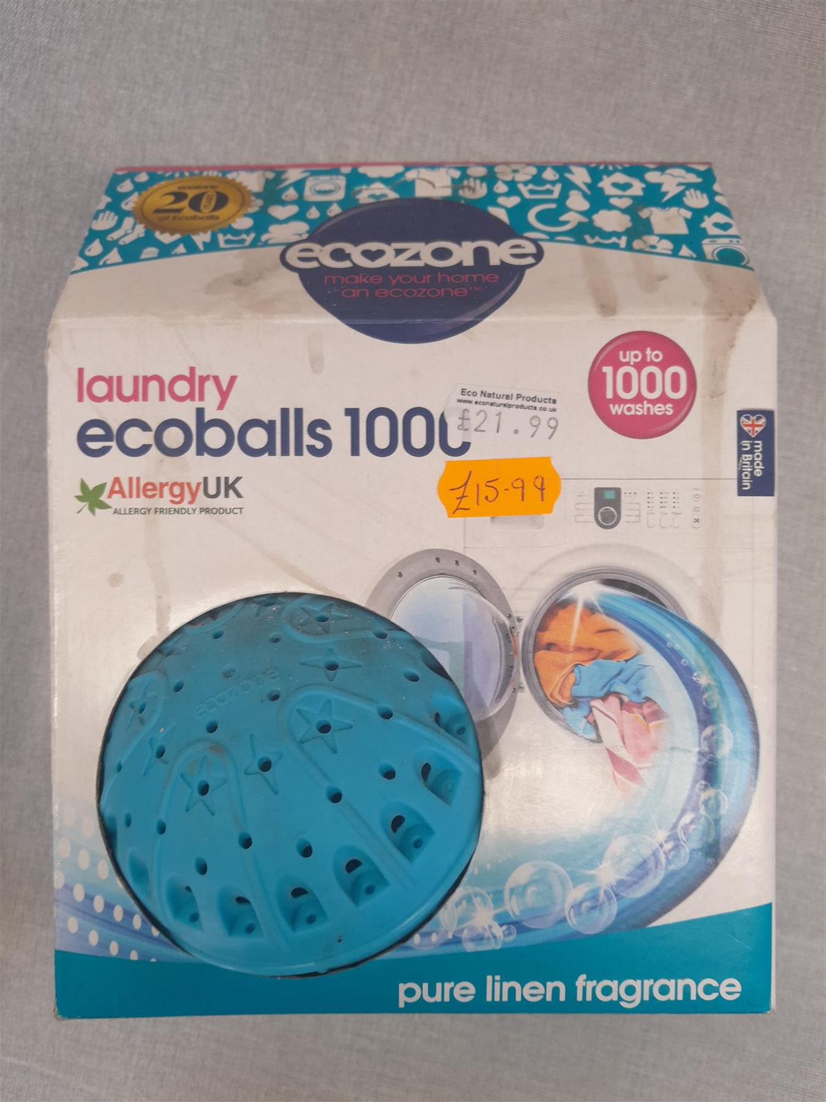 Ecoballs 1000  Washes Linen Fragrance Damaged Box
