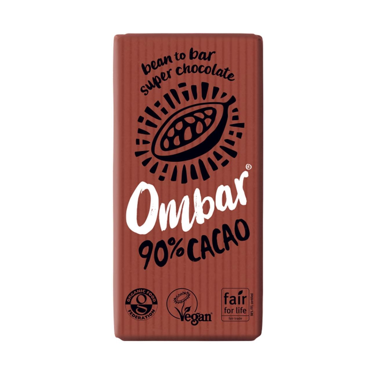 90% Cacao Chocolate Bar 35g - Ombar - Chocolate Bar - Eco Natural Products