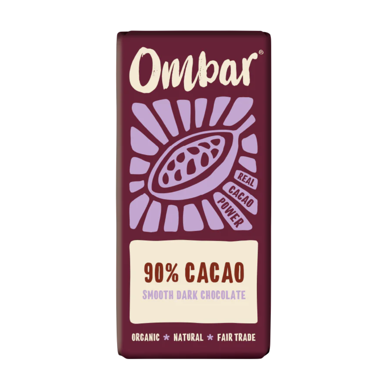 Ombar 90% Cacao Chocolate Bar 35g front packaging