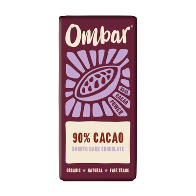 Ombar 90% Cacao Chocolate Bar 35g front packaging