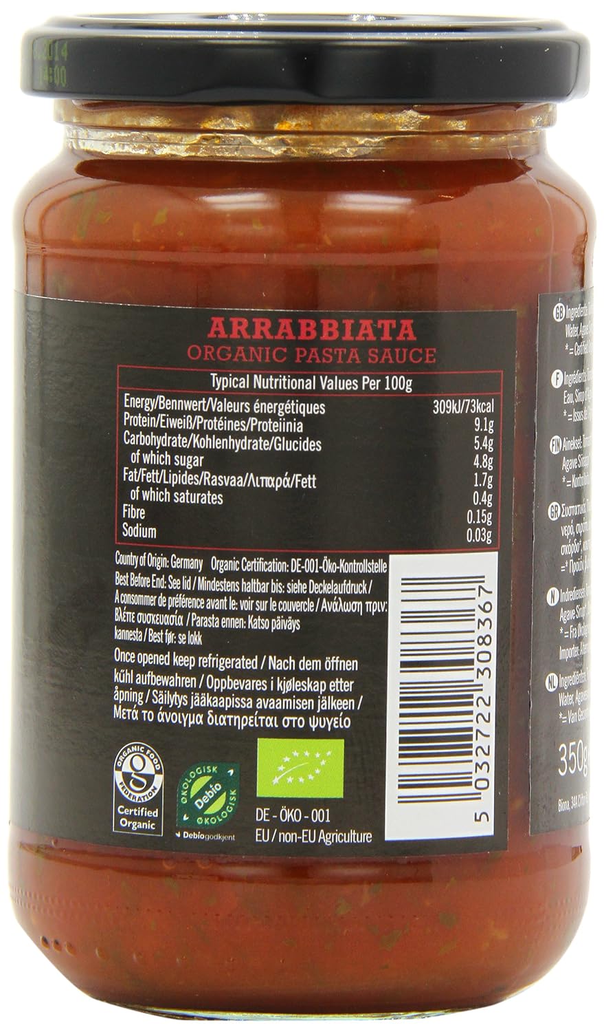 Arrabbiata Pasta Sauce Hot & Spicy 350g