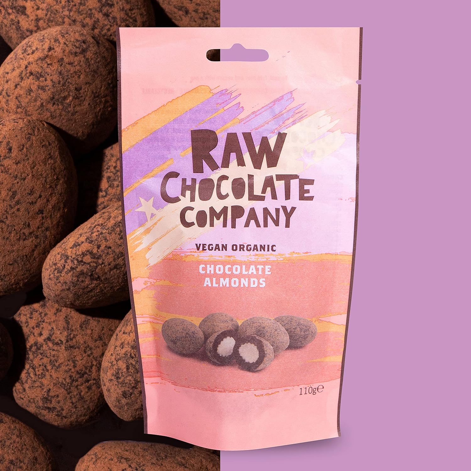 Organic Chocolate Almonds Pouch 110g