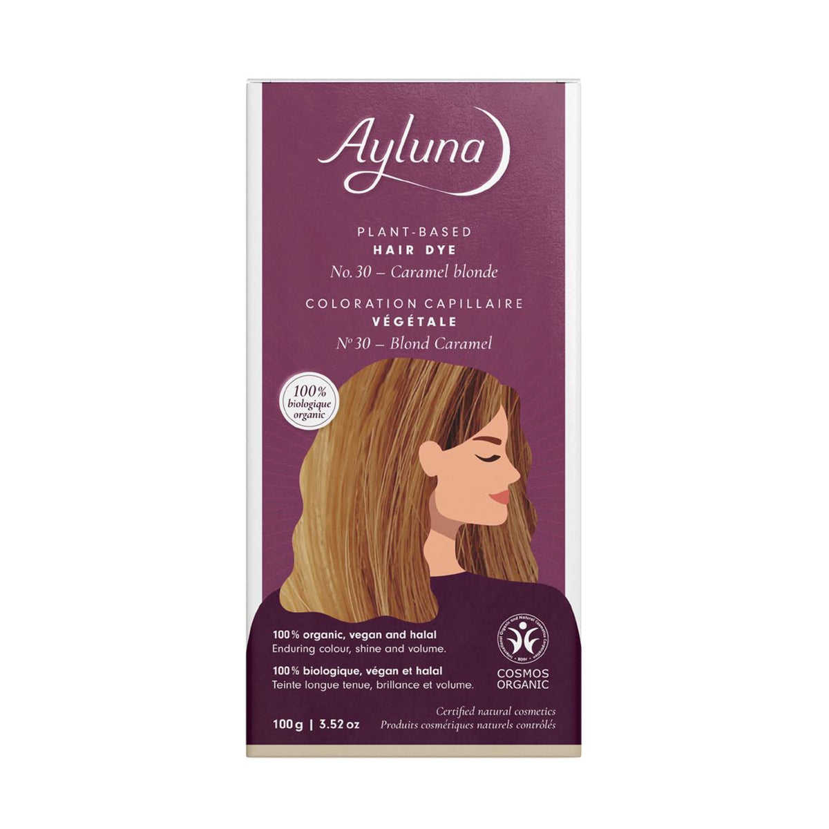 Organic Caramel Blonde No. 30 Plant-Based Hair Colour 100g