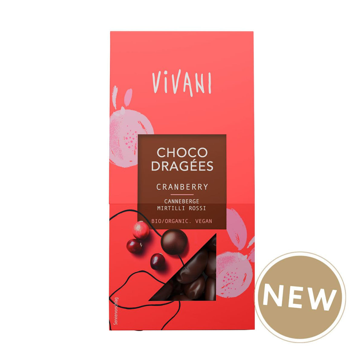 Organic Cranberry Choco Dragees Christmas 75g