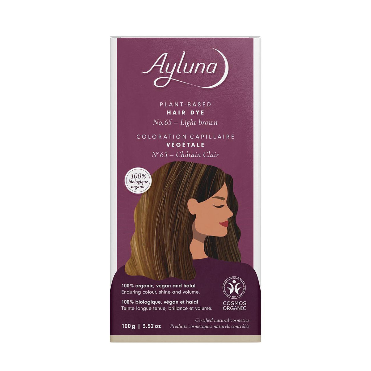 Organic Light Brown No. 65 Plant-Based Hair Colour 100g
