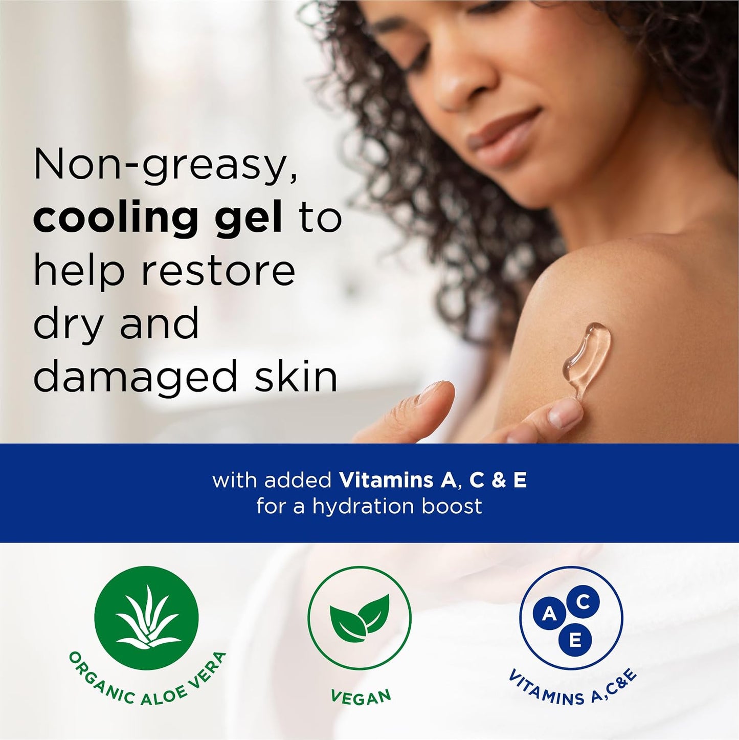 Aloe Pura Aloe Vera Gel & Vitamin A C & E 200ml non-greasy cooling gel