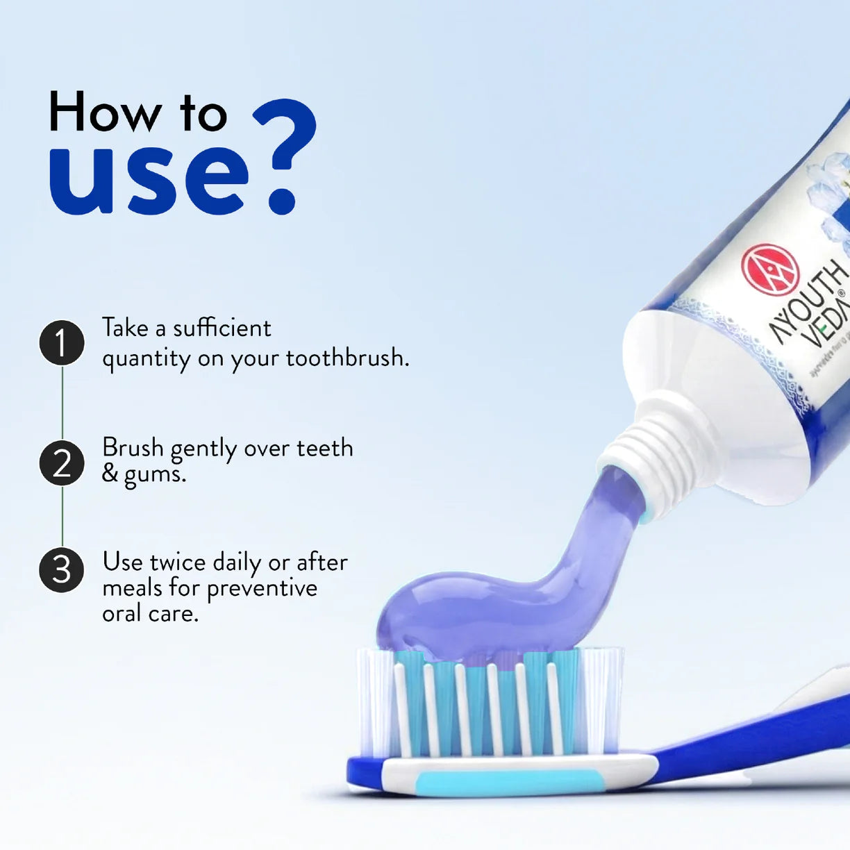 Ayouthveda Ayurvedic Mint Gel Toothpaste 100g how to use