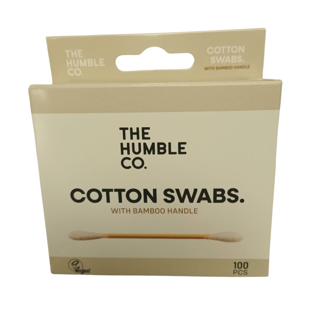 The Humble Co Bamboo Cotton Swabs White 100's front packaging
