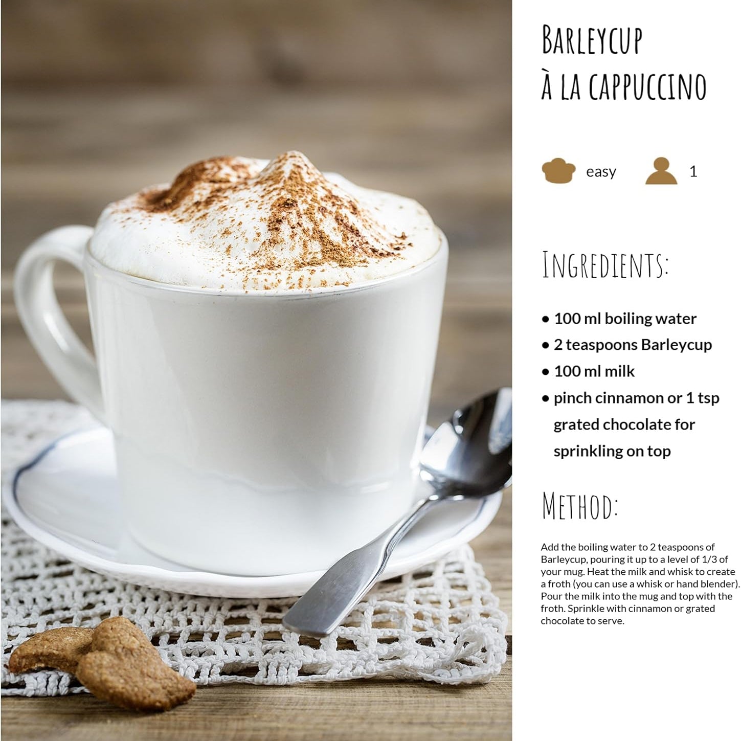 Barleycup Organic Chicory Cup 100g recipe