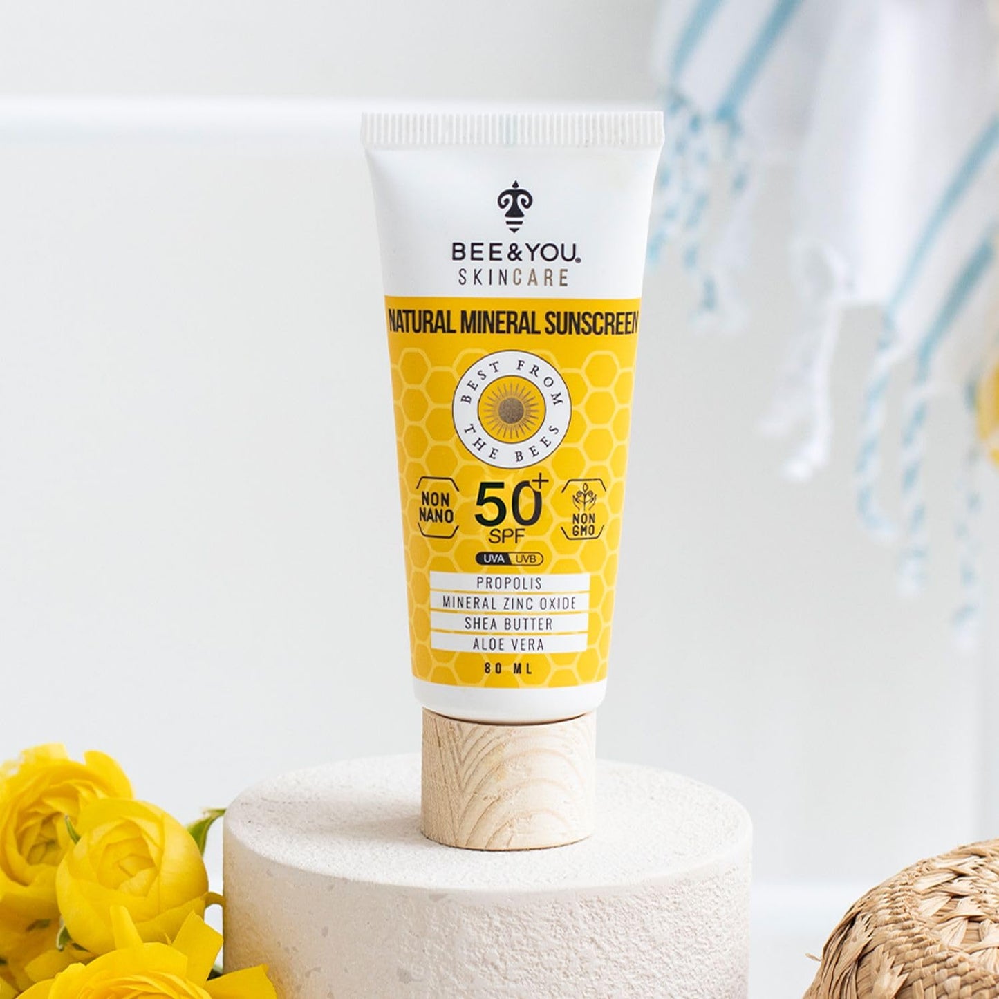 Bee and You Mineral Sunscreen SPF50 80ml lifestyle image 