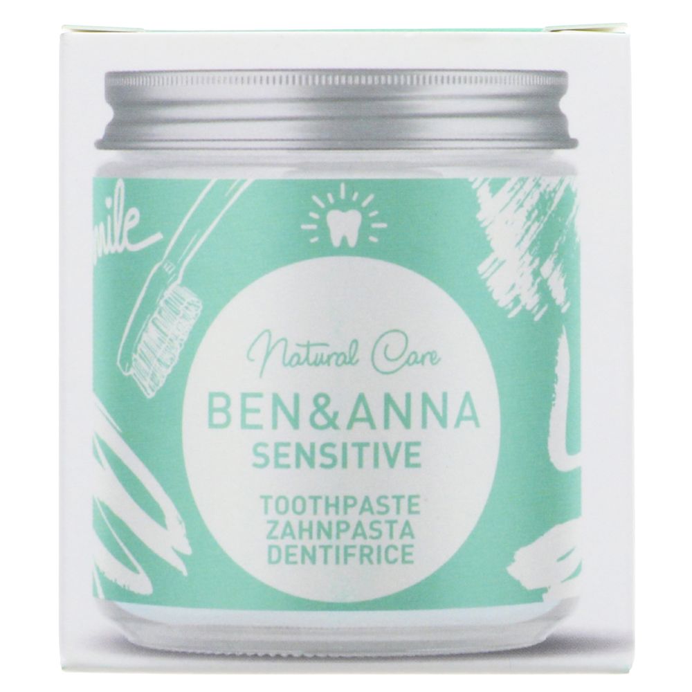 Ben and Anna Sensitive Toothpaste 100ml front packaging