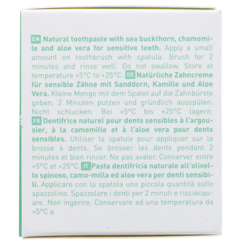 Ben and Anna Sensitive Toothpaste 100ml side 5 packaging