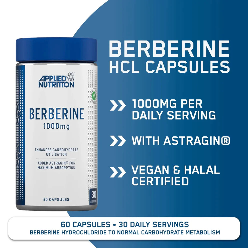 Applied Nutrition Berberine 1000mg 60 Capsules — vegan and halal certified
