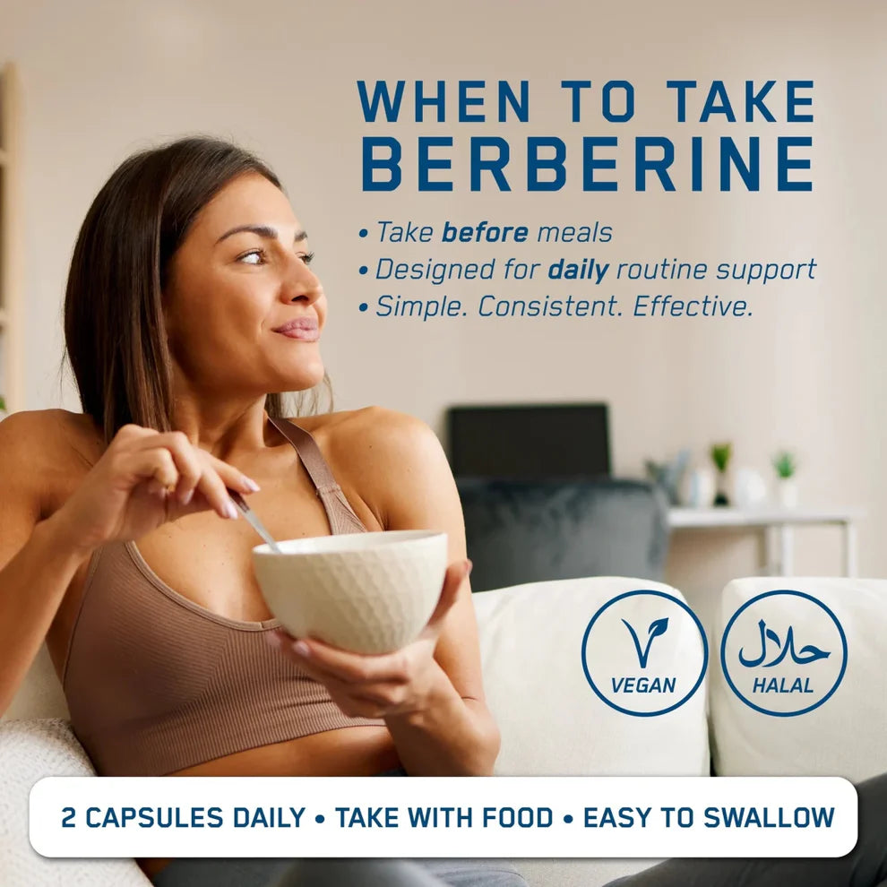 Applied Nutrition Berberine 1000mg 60 Capsules — when to take