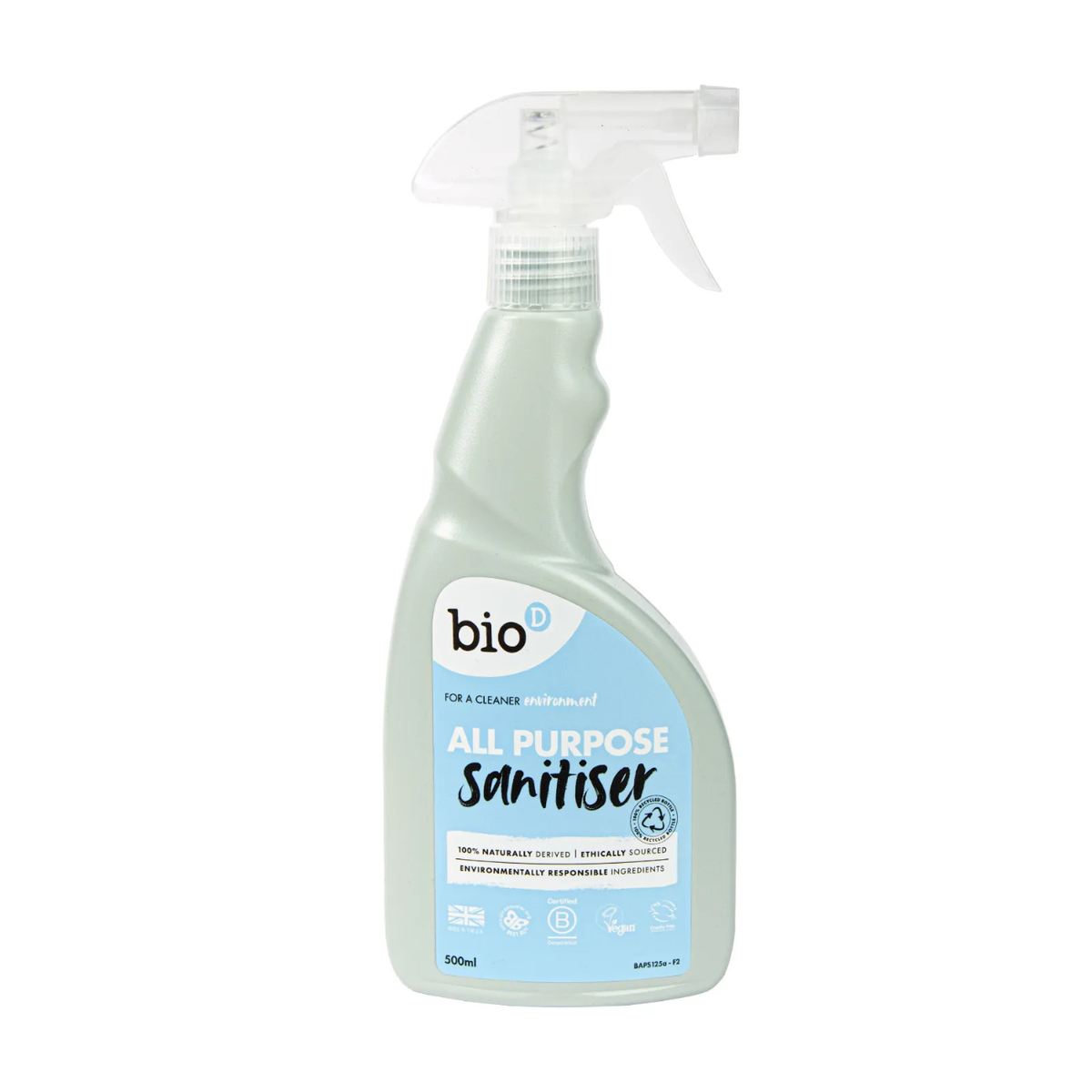Bio-D All Purpose Sanitiser Spray 500ml front packaging 