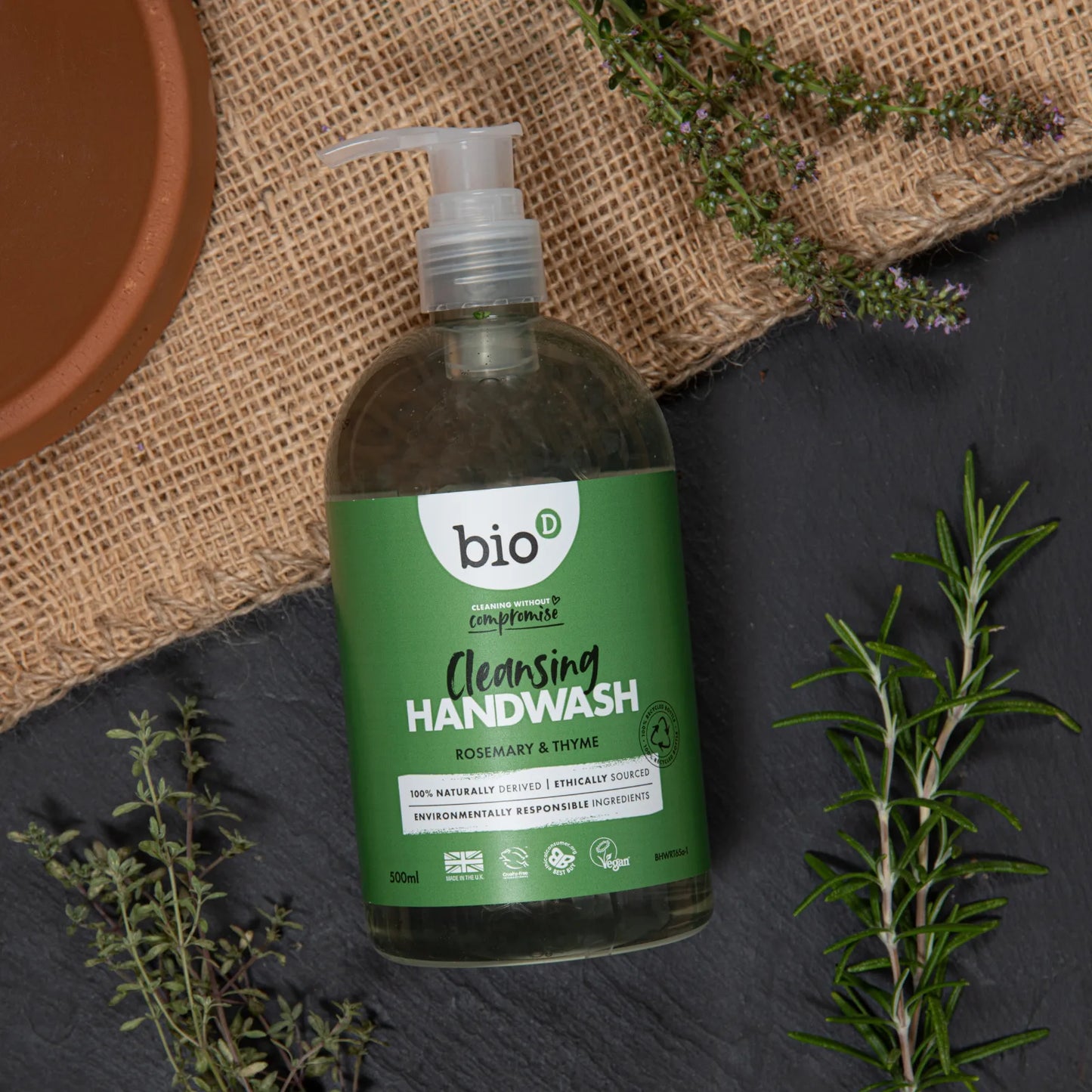 Bio D Rosemary and Thyme Hand Wash 500ml lifestyle image