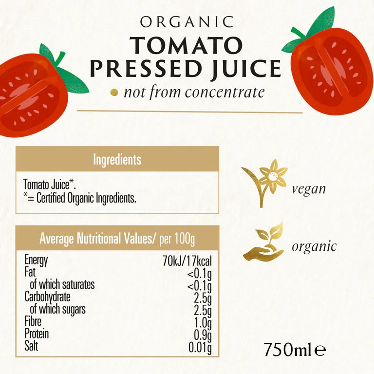 Organic Tomato Juice Pressed 750ml
