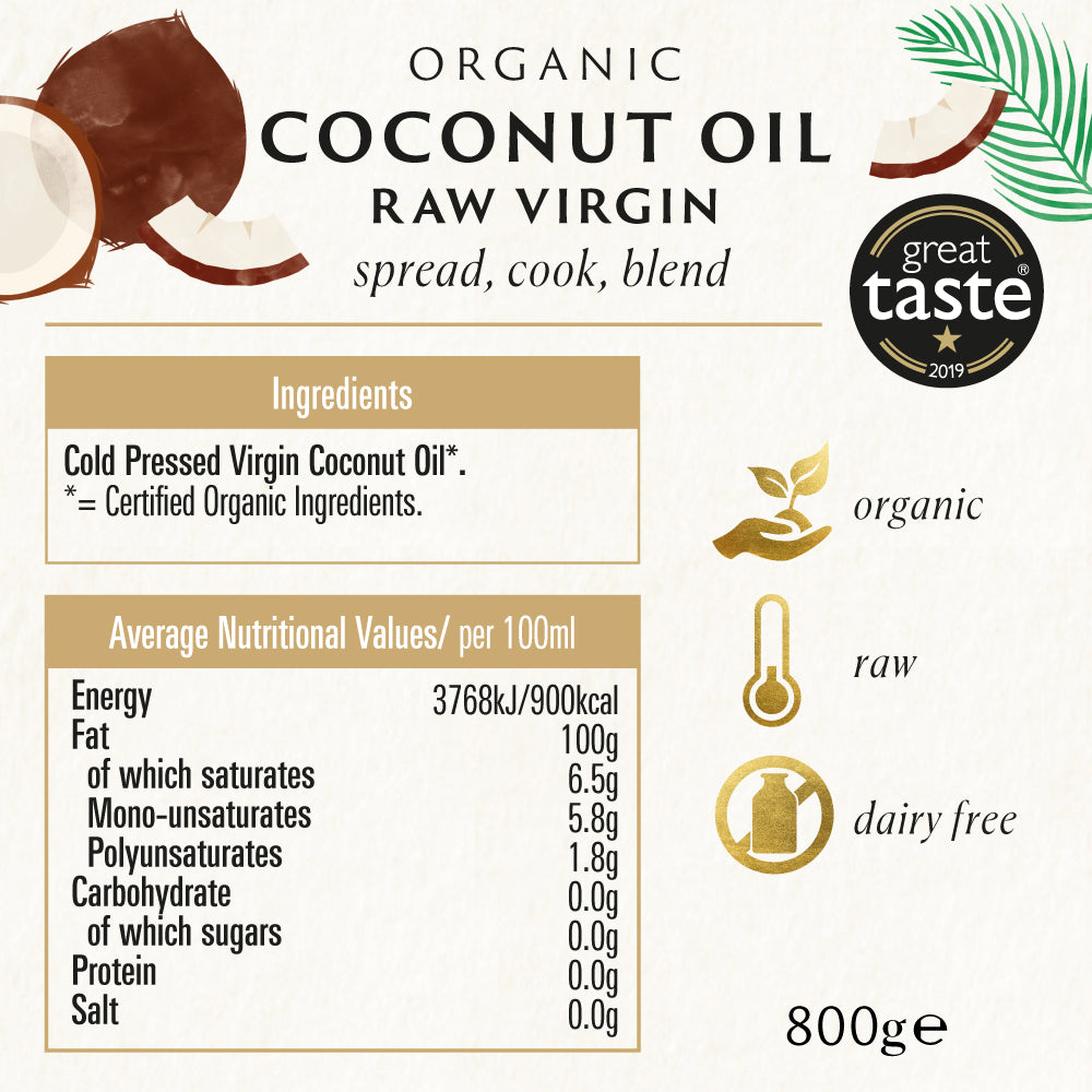 Organic Virgin Coconut Oil 800g