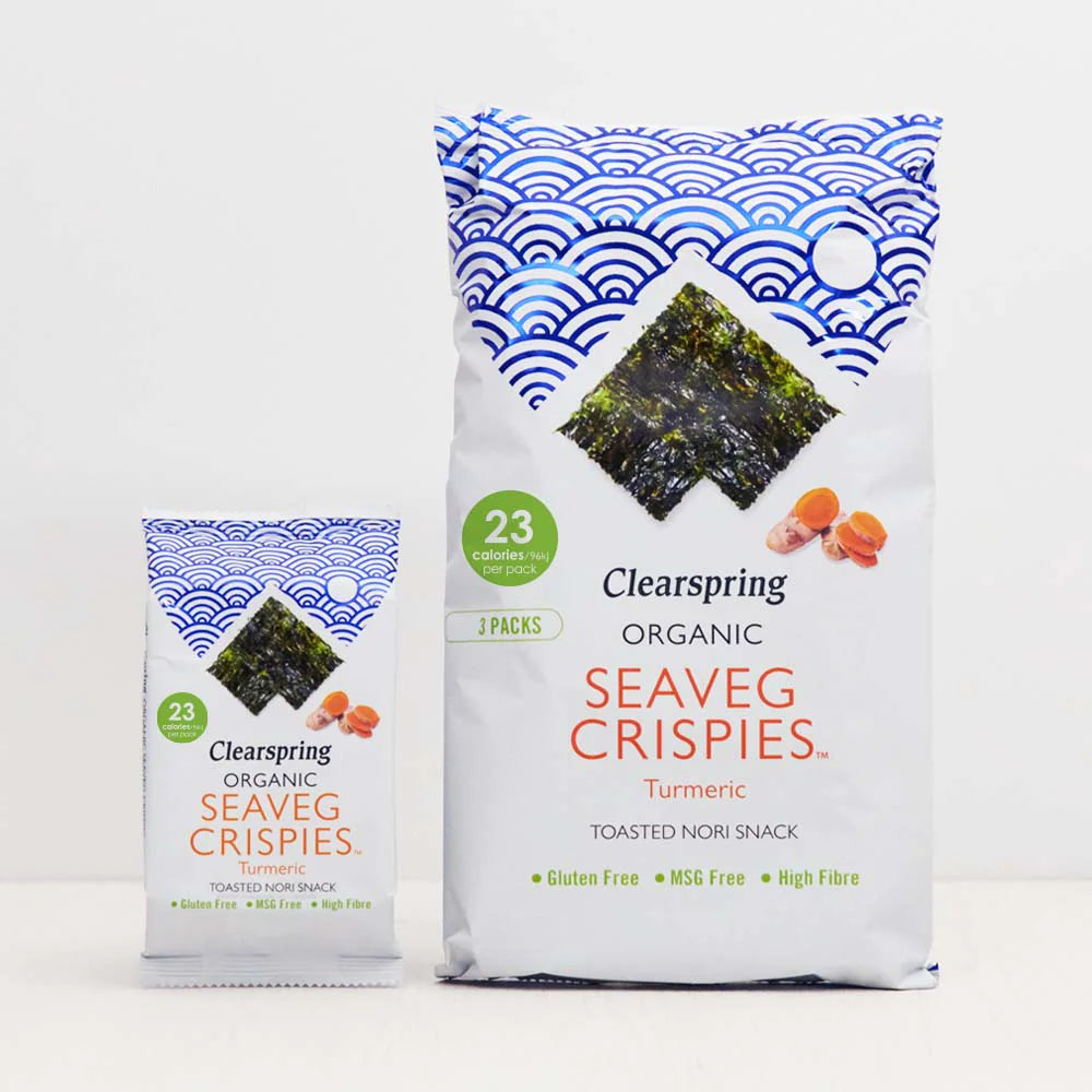 Organic Seaveg Crispies Turmeric Sea Vegetable 4g BBE.9.01.2024