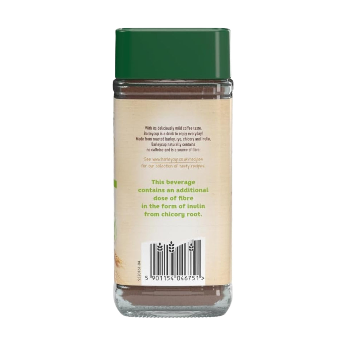 Barleycup Cereal Drink with Fibre 100g back packaging