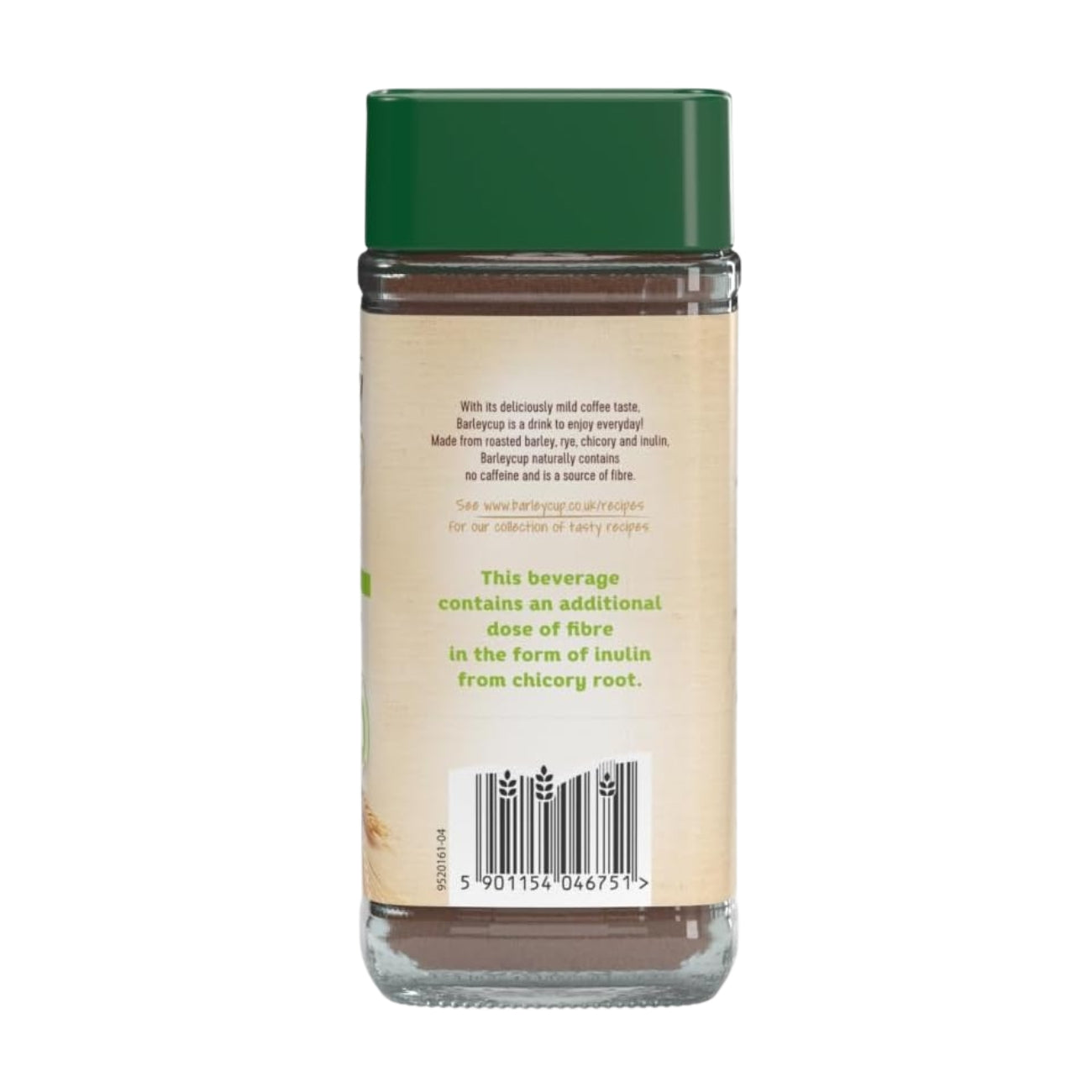 Barleycup Cereal Drink with Fibre 100g back packaging
